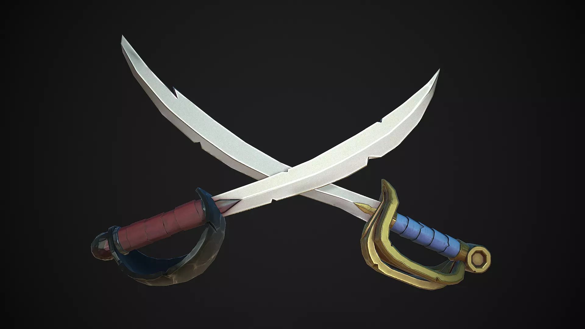 Stylized Cutlass Low-poly 3D model