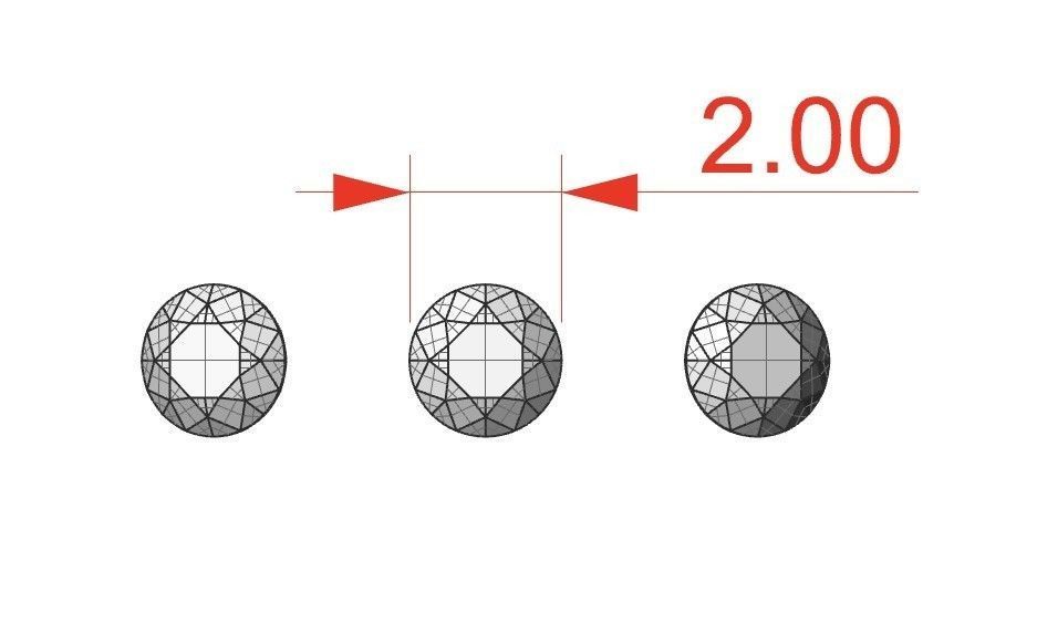 Model 46 Hexagon Facet 3 Diamond Ring US 3D print model_5