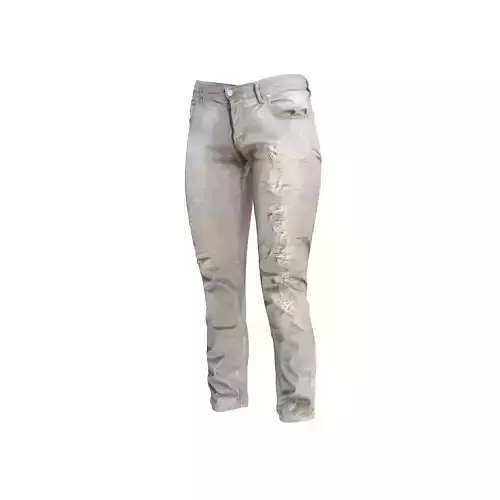 Torn grey jeans pants