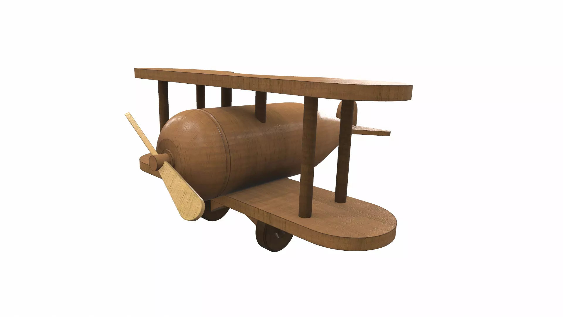 Wooden airplane toy 1 Free 3D model