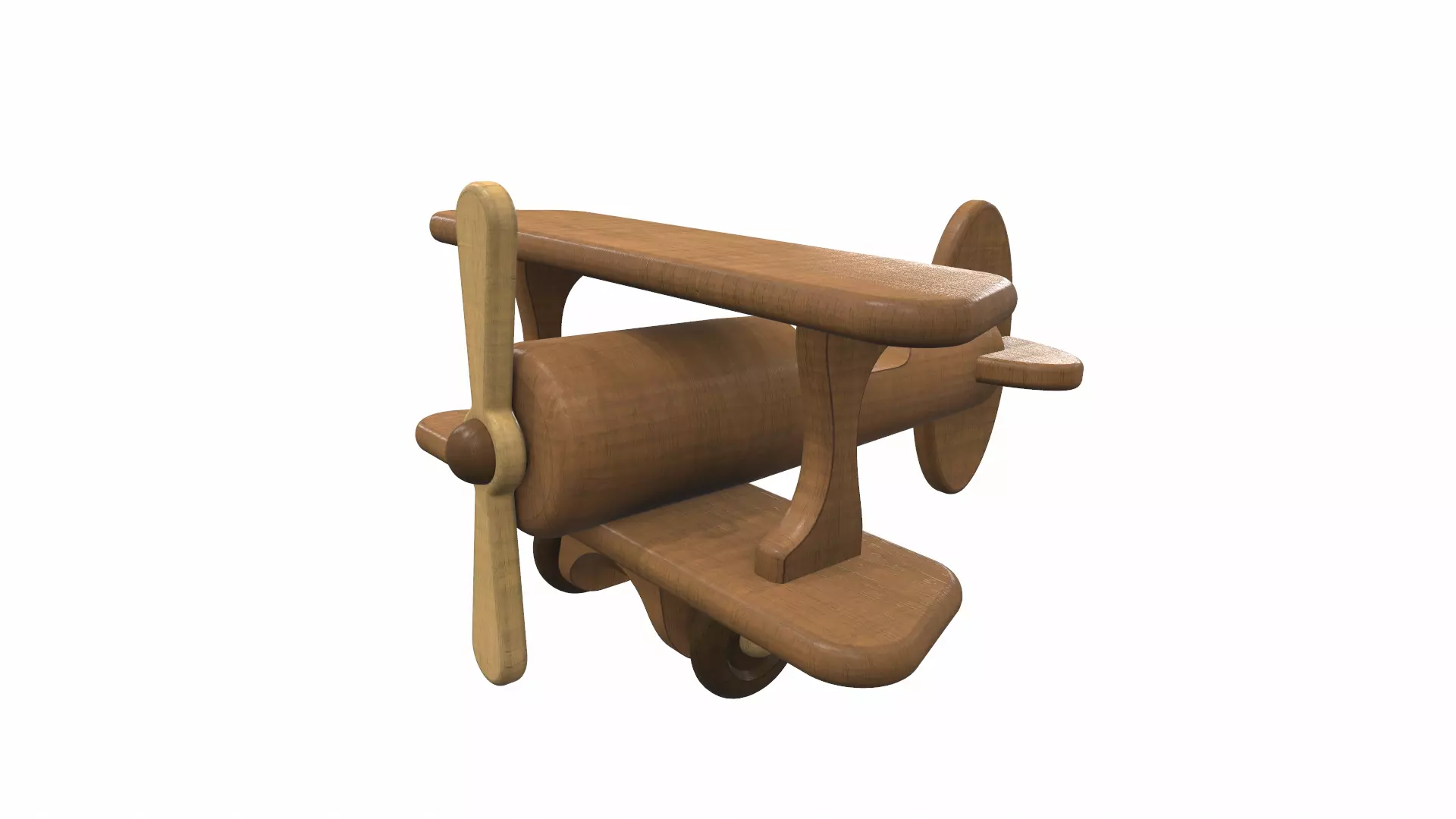 Wooden airplane toy 2 Free 3D model
