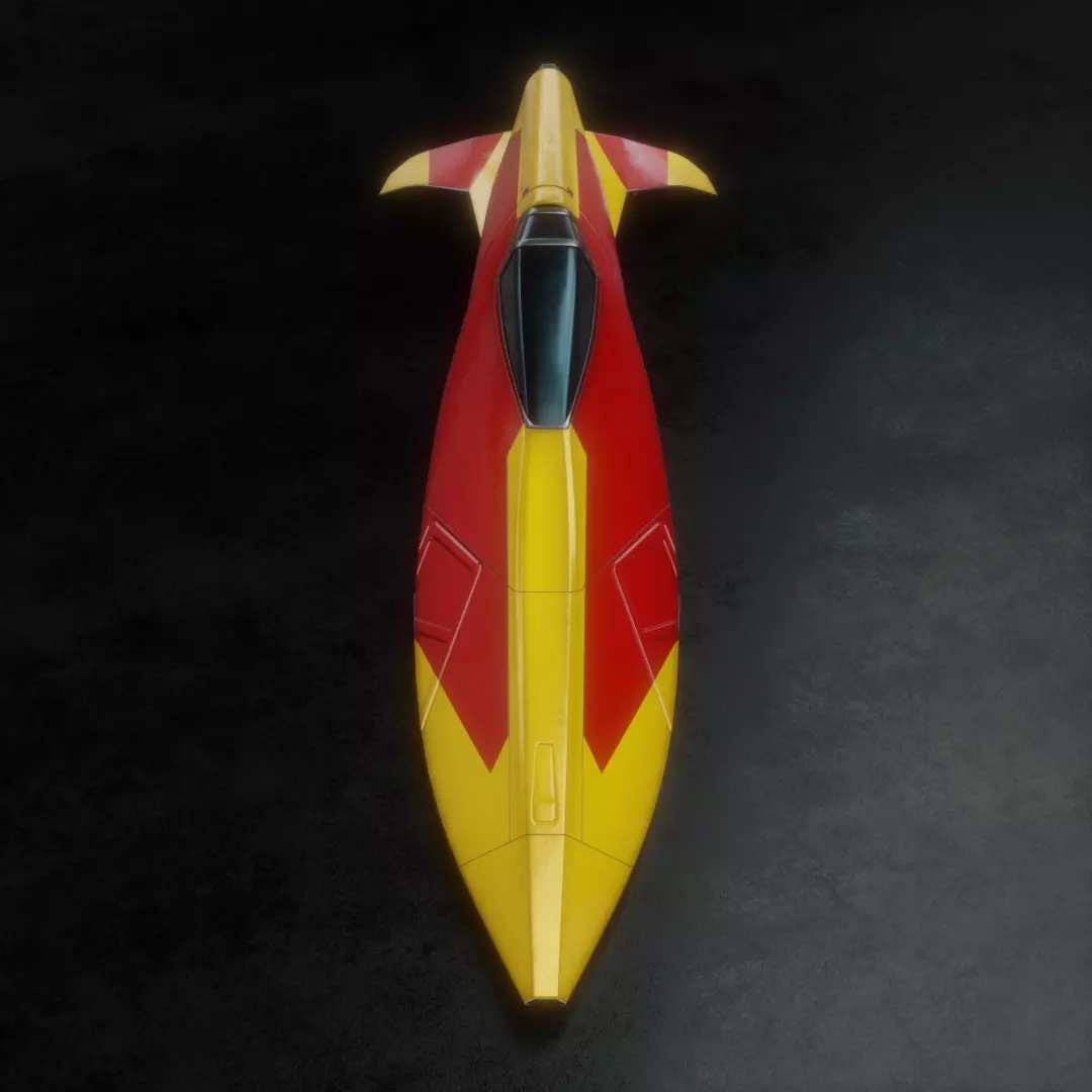Spaceship racer WipeOut Pir-Hana style 3D model_0