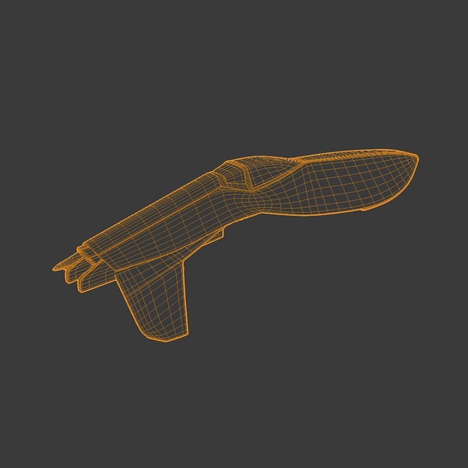 Spaceship racer WipeOut Pir-Hana style 3D model_8