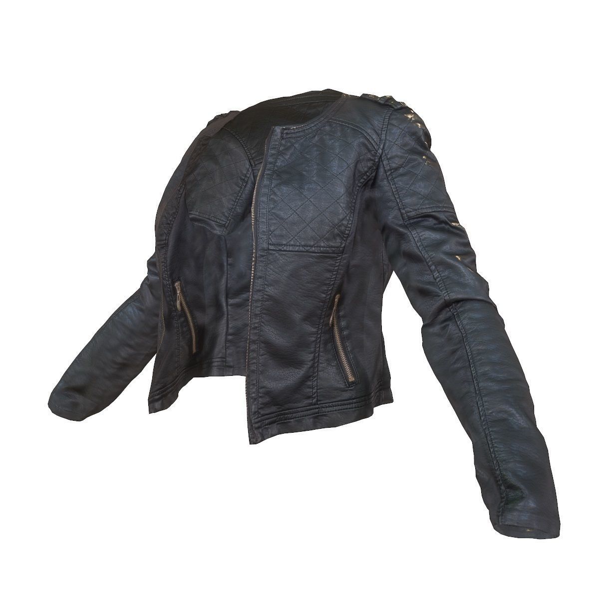 Leather jacket 3 Low-poly 3D model_3