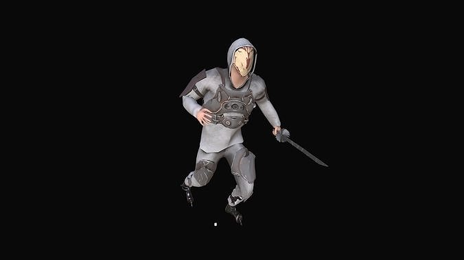 Sci-fi samurai  Free low-poly 3D model