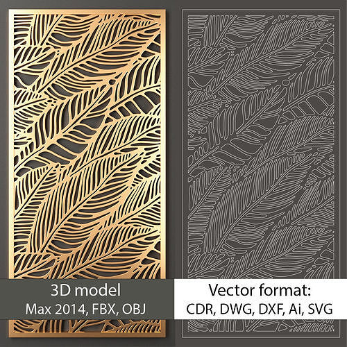 Decorative panel 140 model and vector 3D model