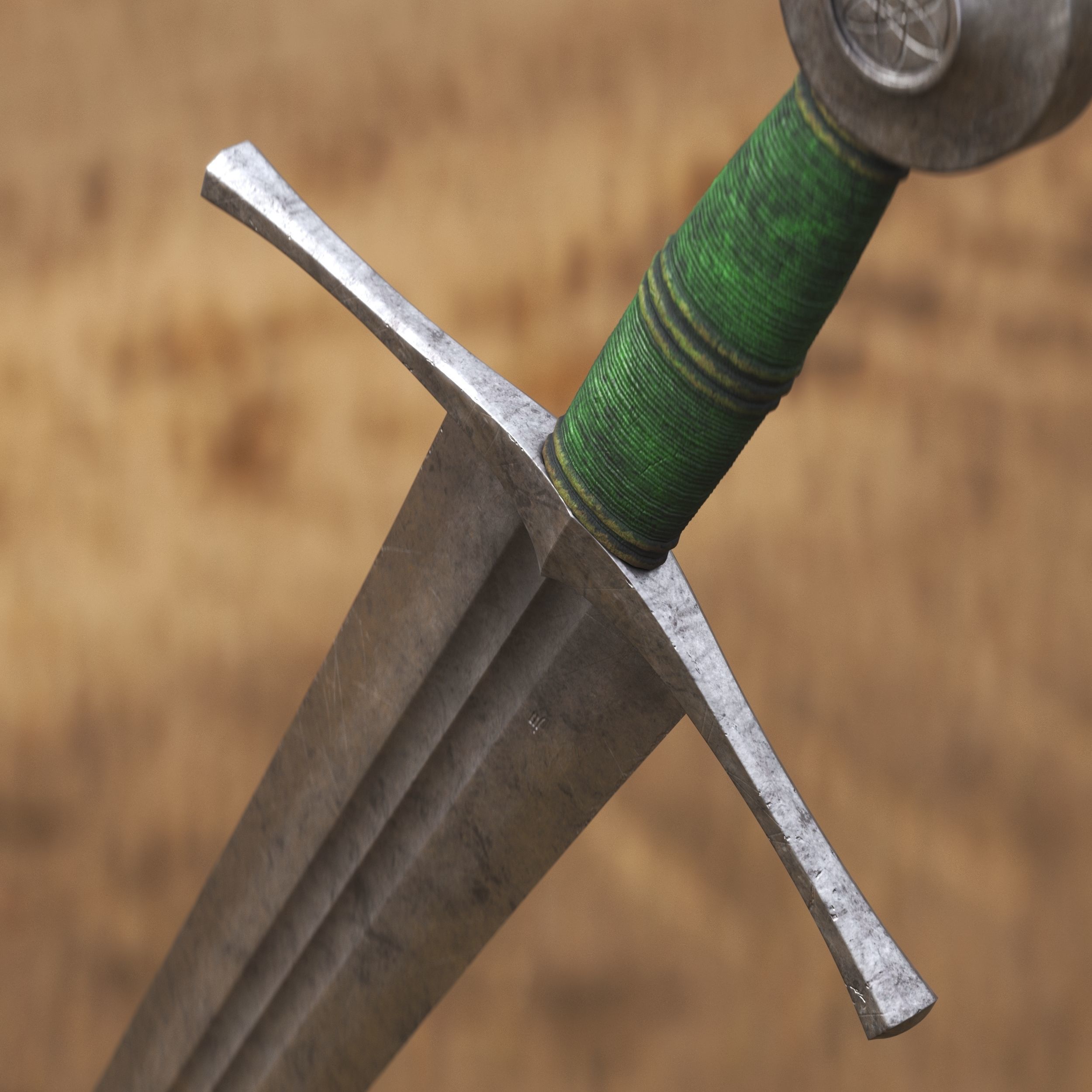 Medieval Sword for Games and Cinematics 02 Low-poly 3D model_4