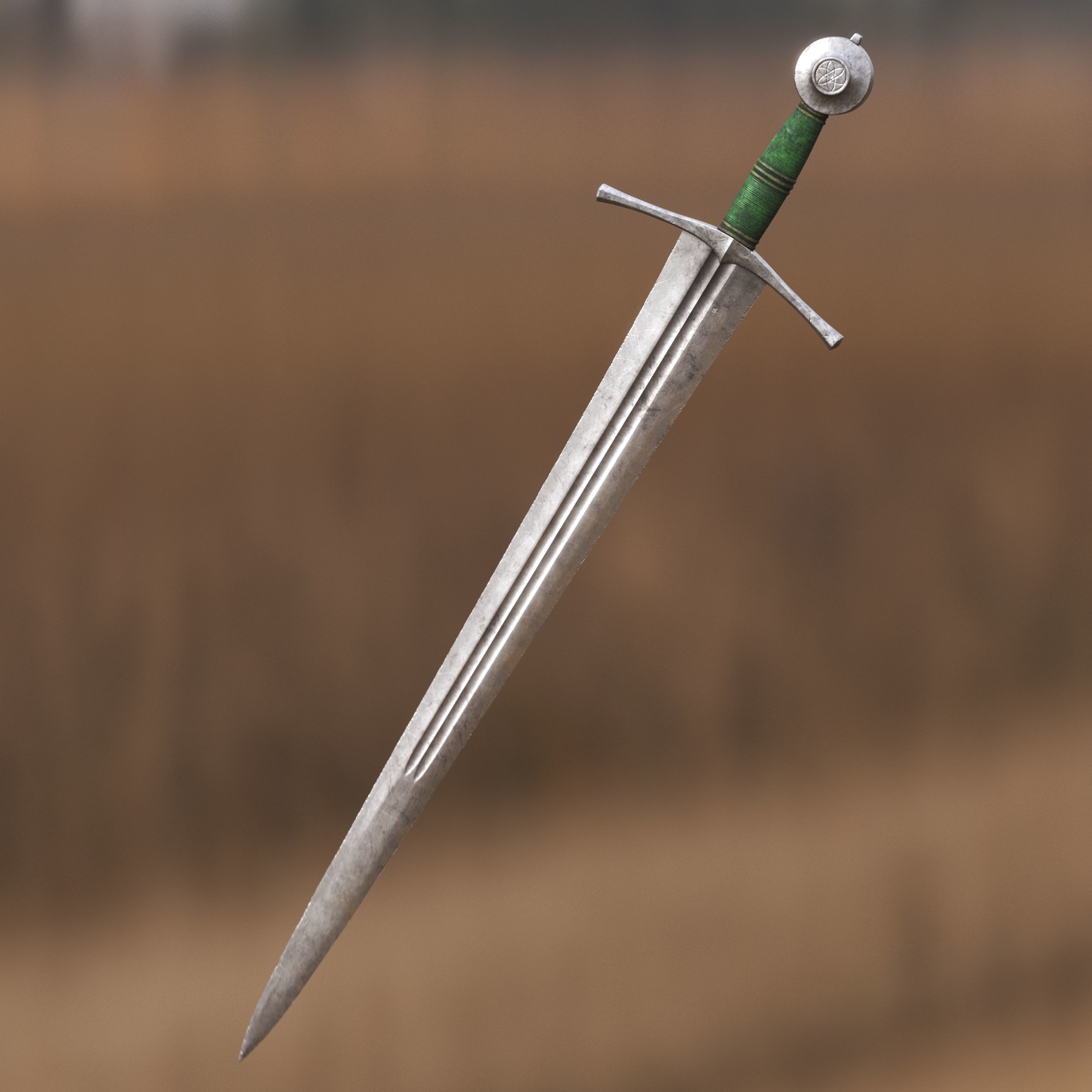 Medieval Sword for Games and Cinematics 02 Low-poly 3D model_2