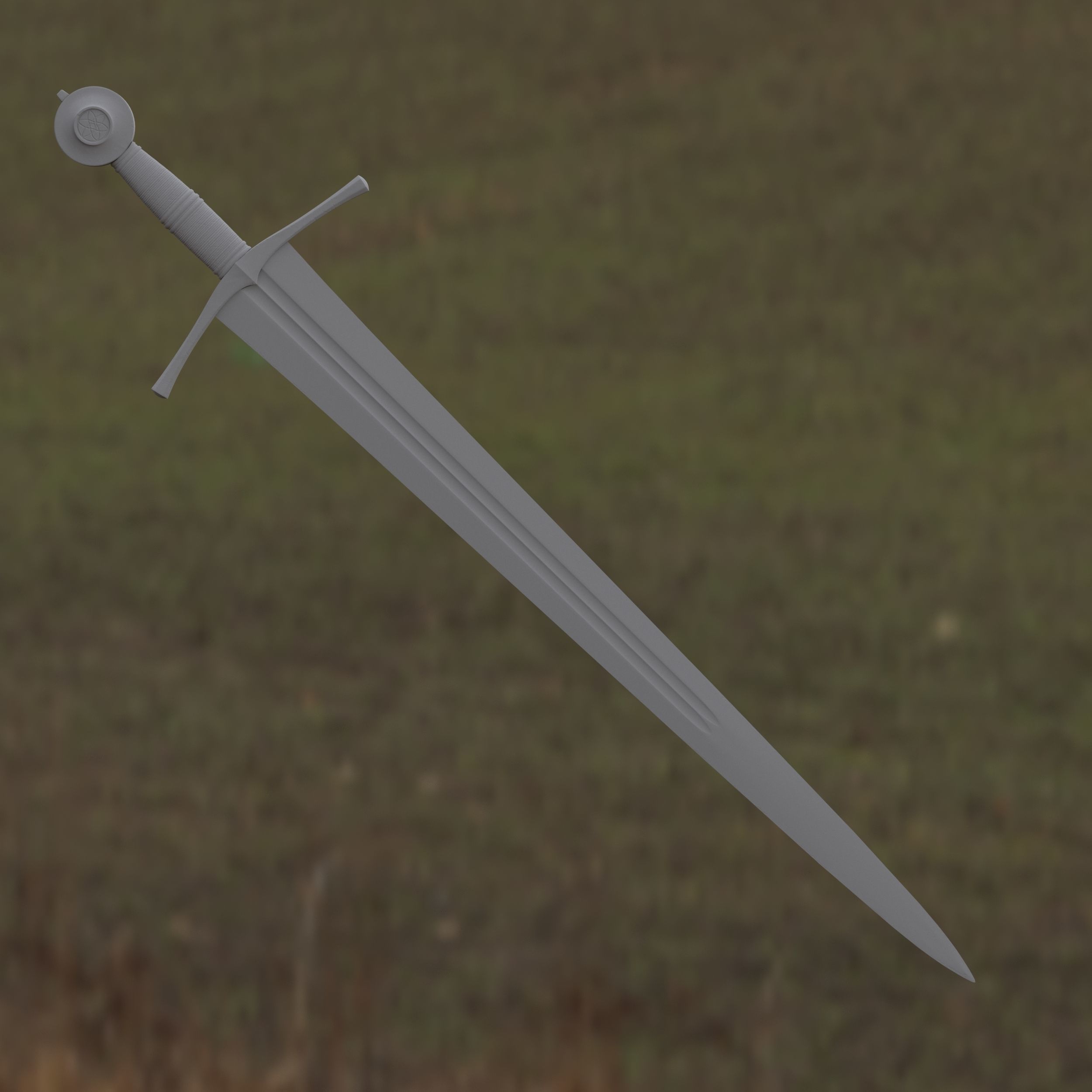 Medieval Sword for Games and Cinematics 02 Low-poly 3D model_15