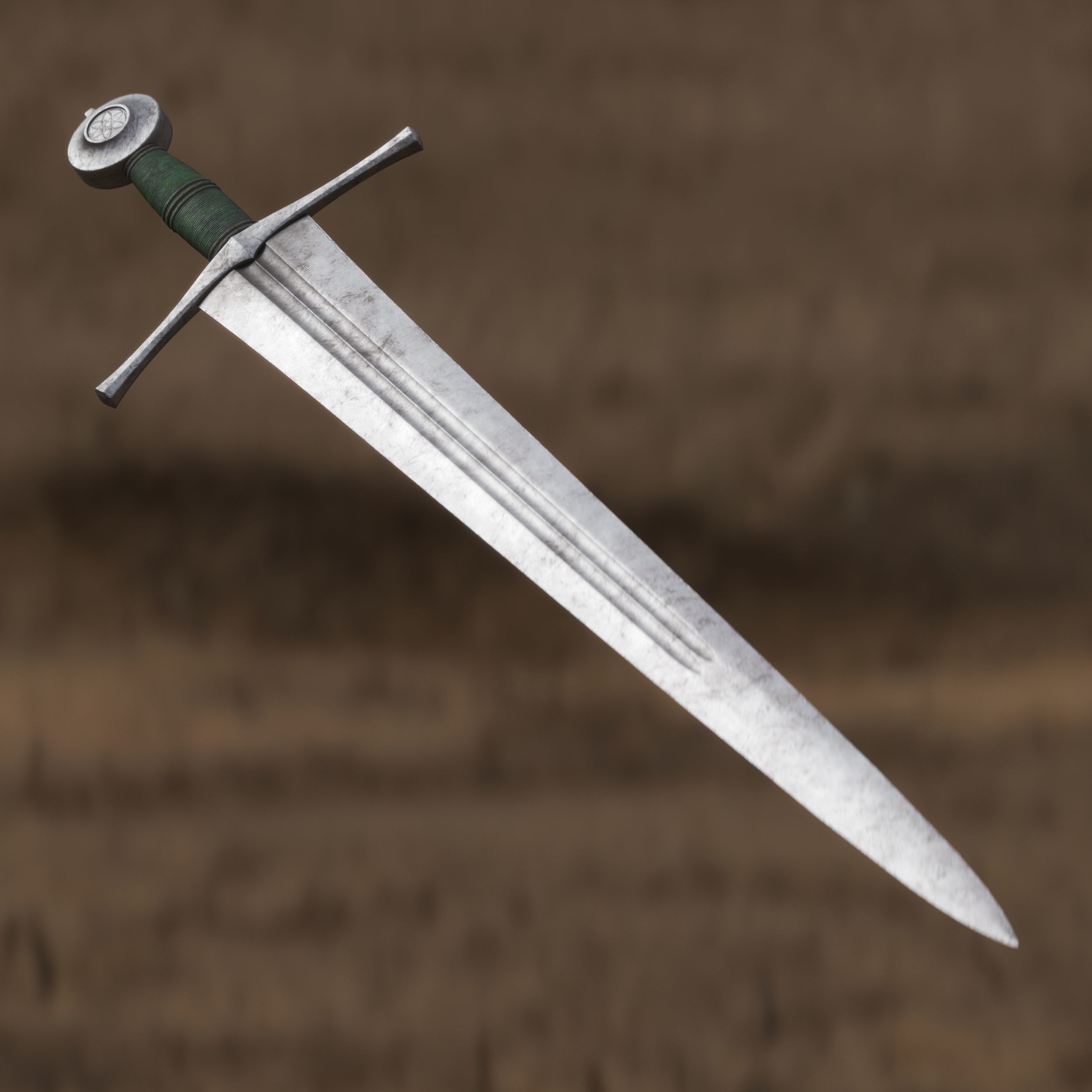 Medieval Sword for Games and Cinematics 02 Low-poly 3D model_3