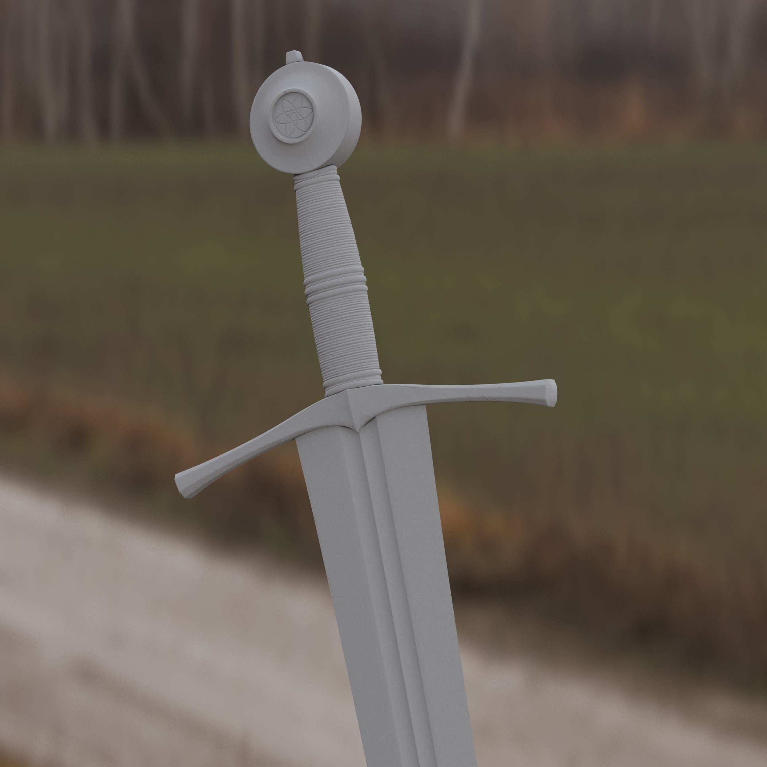 Medieval Sword for Games and Cinematics 02 Low-poly 3D model_13