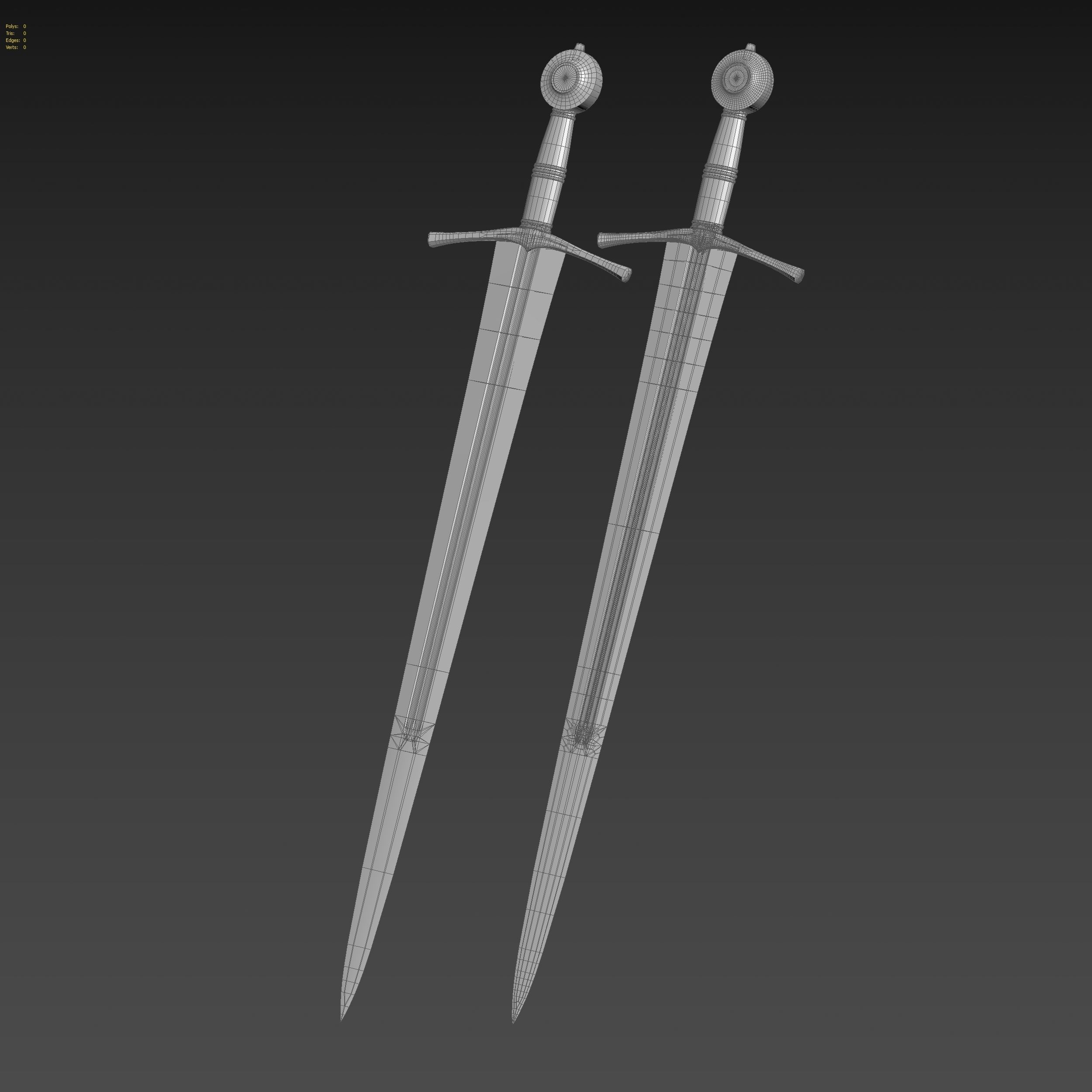 Medieval Sword for Games and Cinematics 02 Low-poly 3D model_17