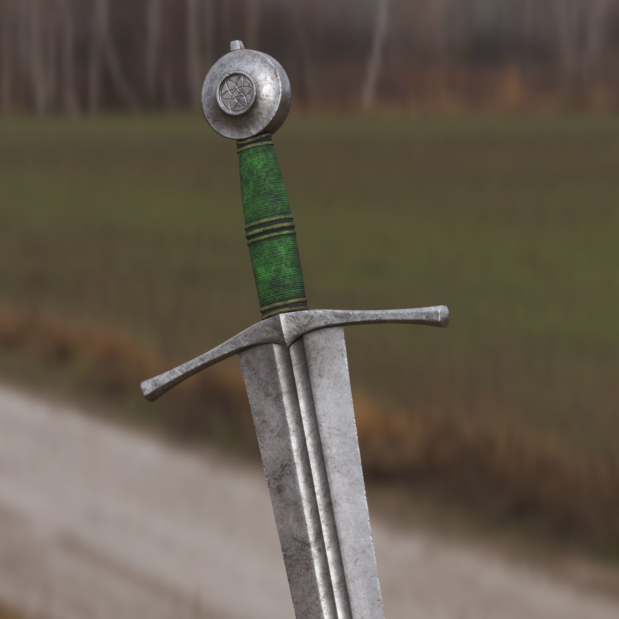 Medieval Sword for Games and Cinematics 02 Low-poly 3D model_12