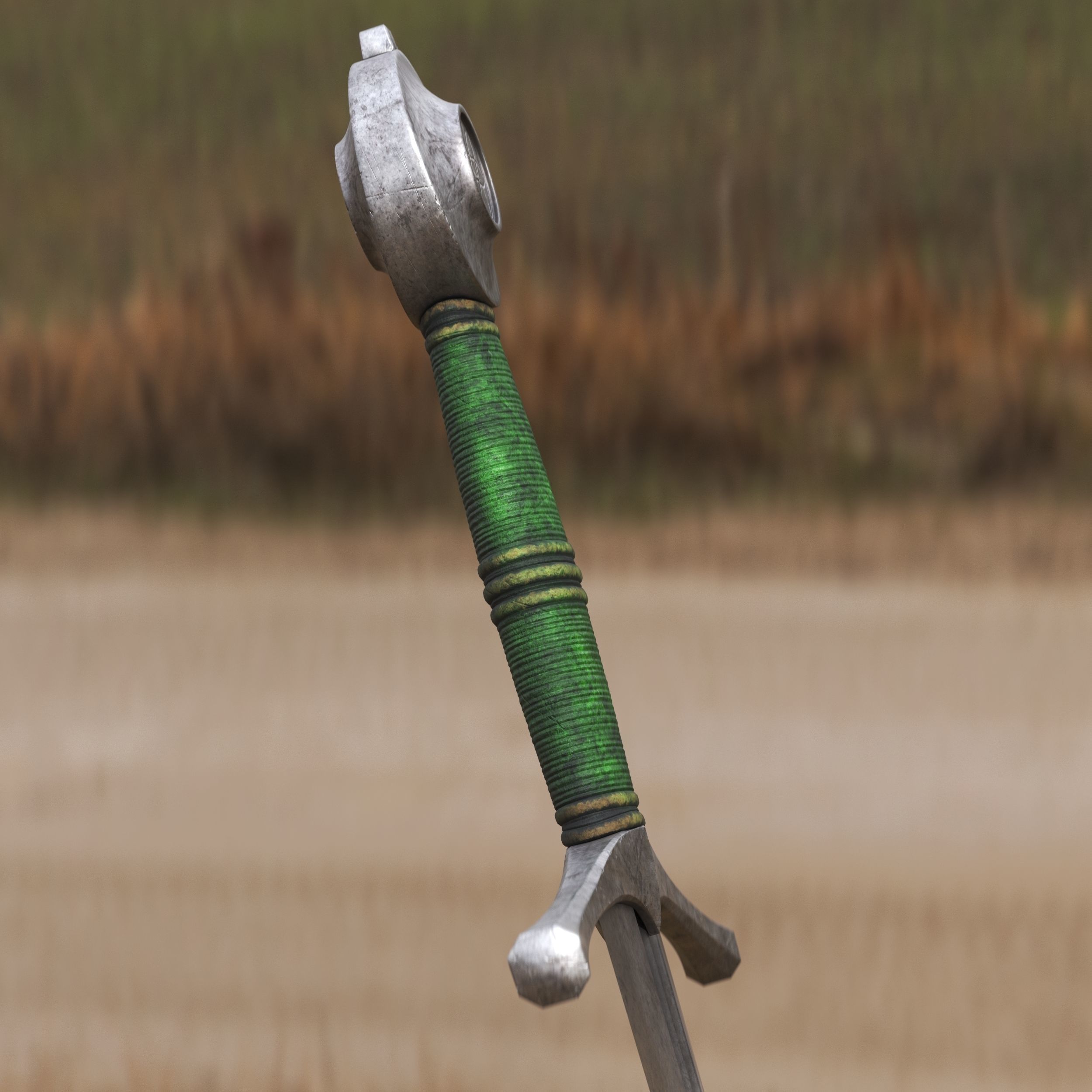 Medieval Sword for Games and Cinematics 02 Low-poly 3D model_5