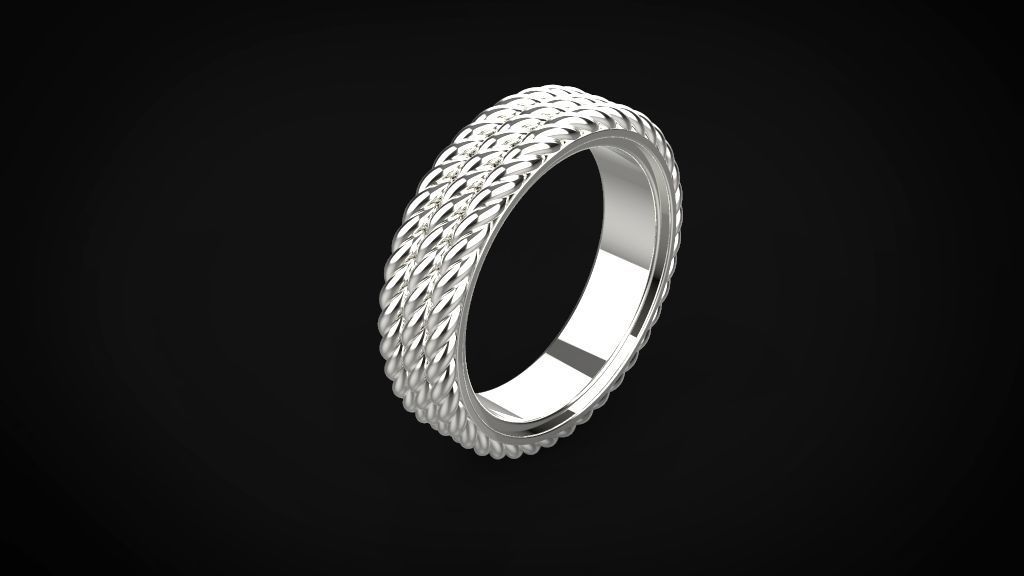 David yurman style man ring 3D print model_2