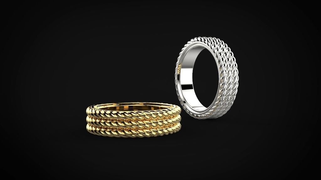 David yurman style man ring 3D print model_16