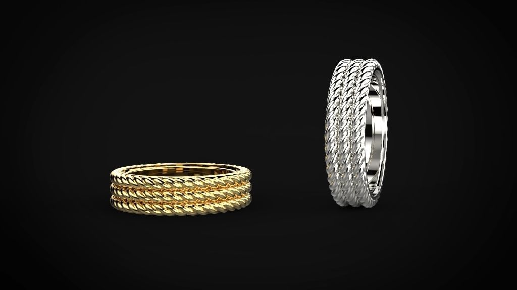 David yurman style man ring 3D print model_10
