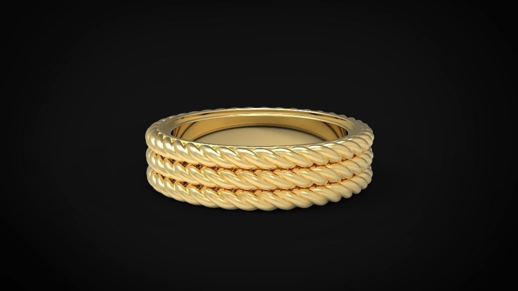 David yurman style man ring 3D print model_4