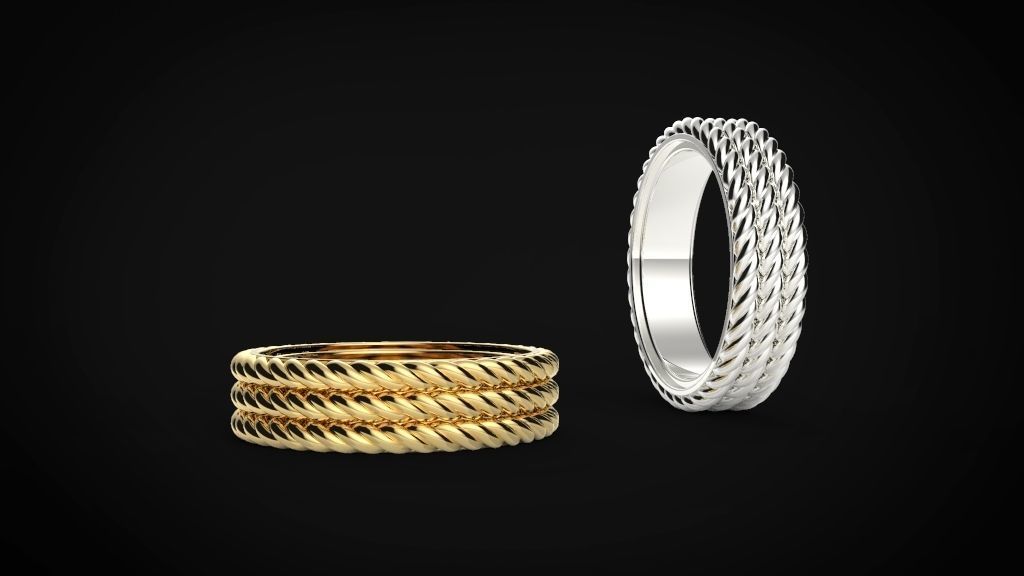 David yurman style man ring 3D print model_9