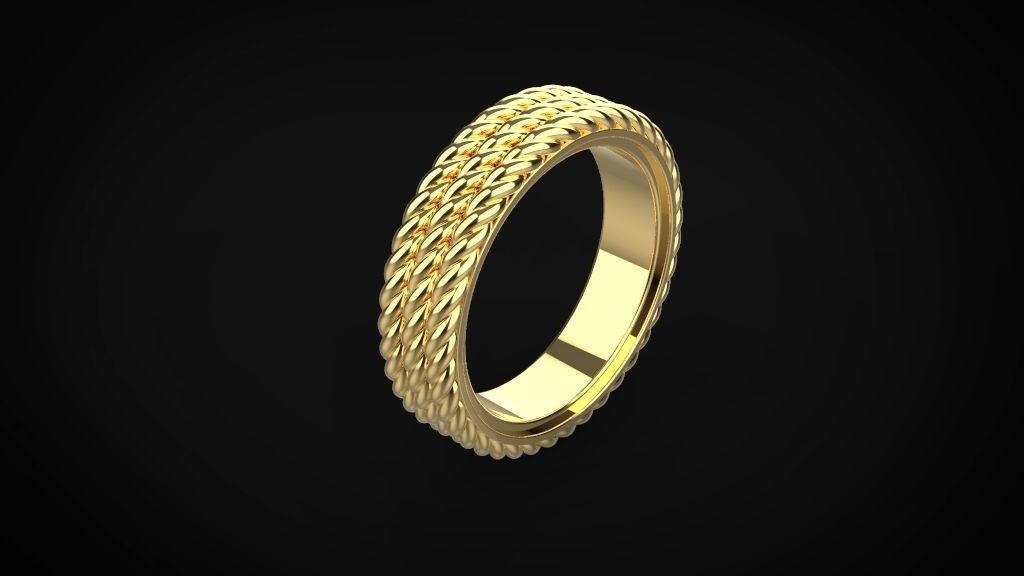 David yurman style man ring 3D print model_1
