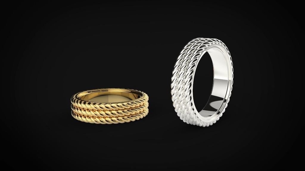 David yurman style man ring 3D print model_8