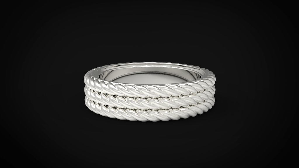 David yurman style man ring 3D print model_14