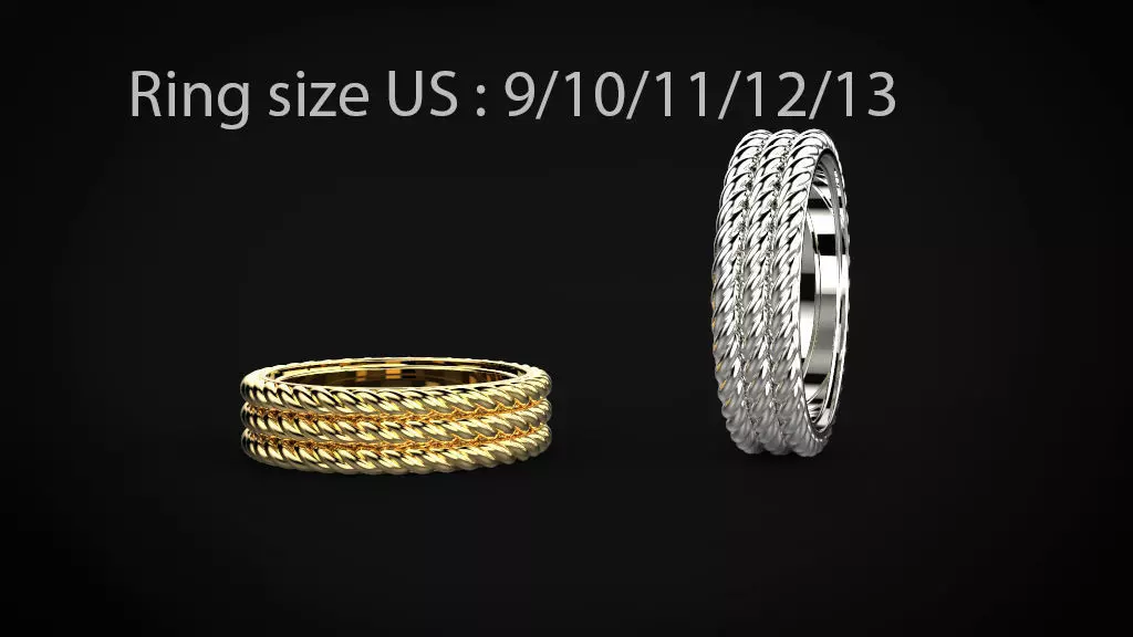 David yurman style man ring 3D print model_0