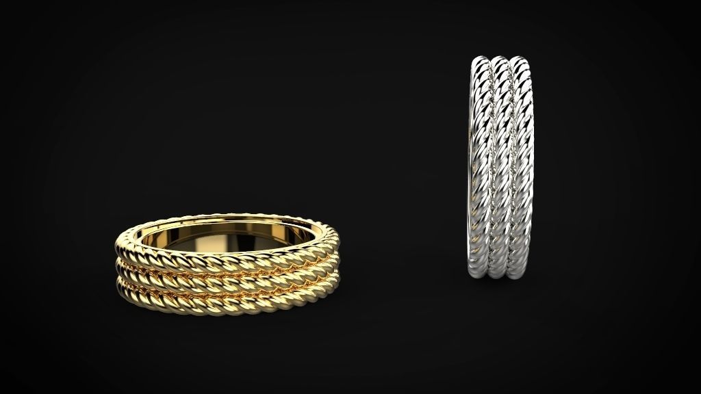 David yurman style man ring 3D print model_12