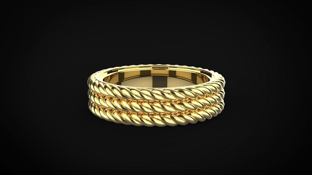 David yurman style man ring 3D print model_7