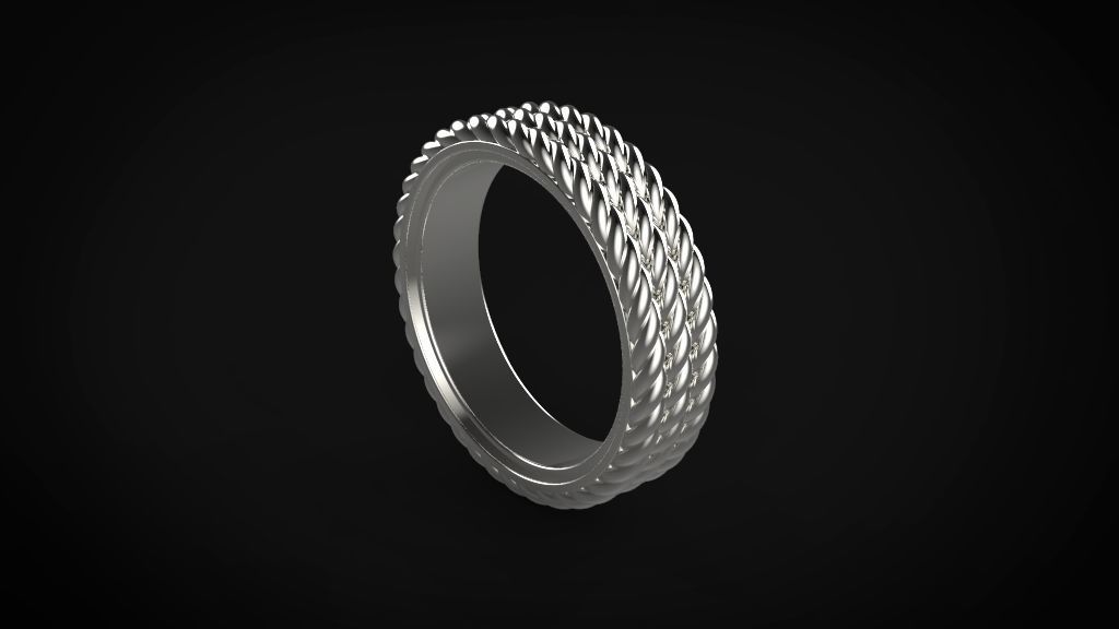David yurman style man ring 3D print model_3