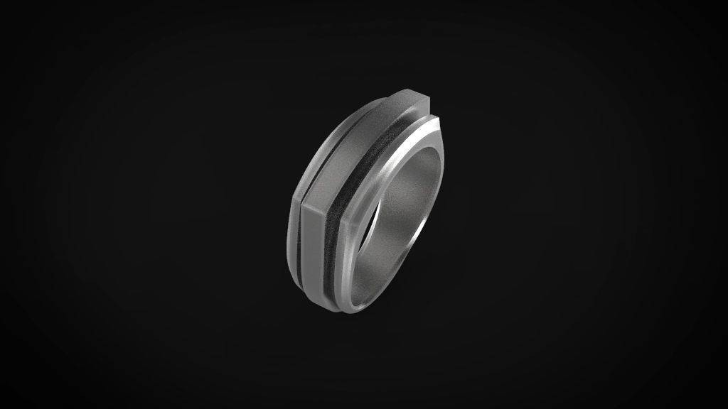 David yurman man ring style 3D print model_2