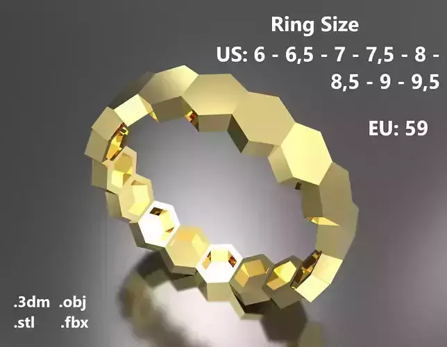 Model 48 Hexagon Facet Ring US
