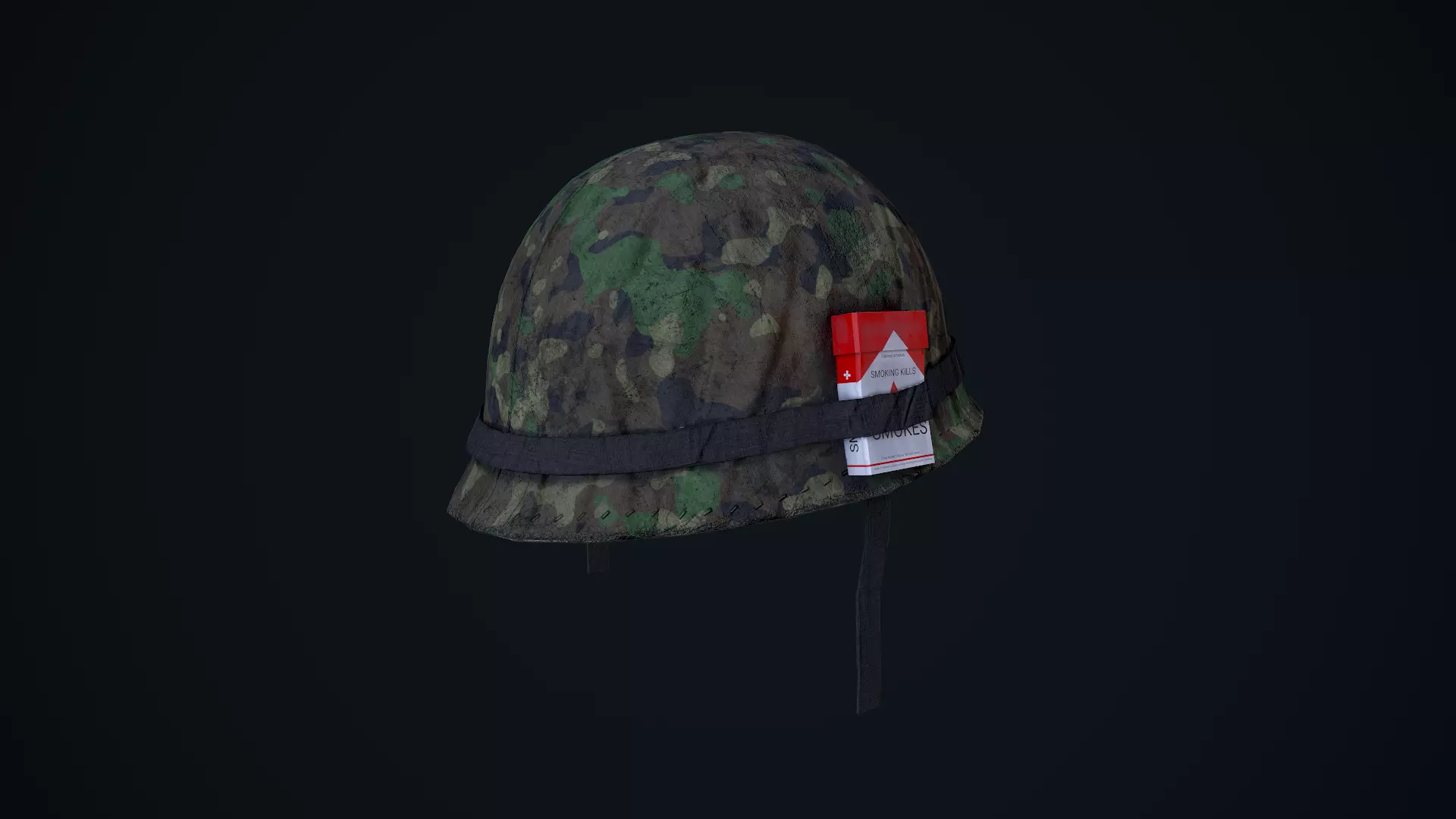 M1 Helmet Low-poly 3D model_0