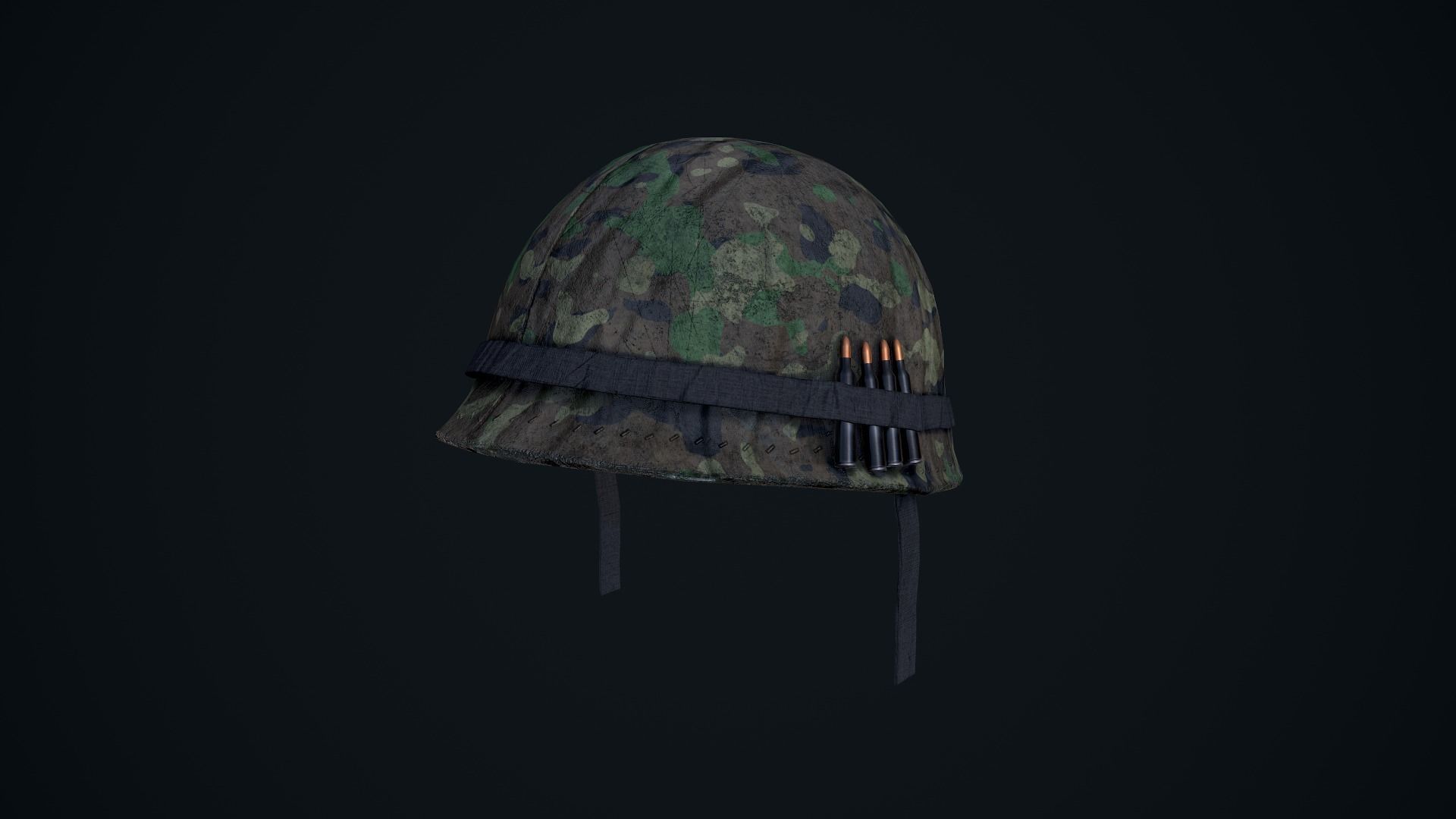 M1 Helmet Low-poly 3D model_7