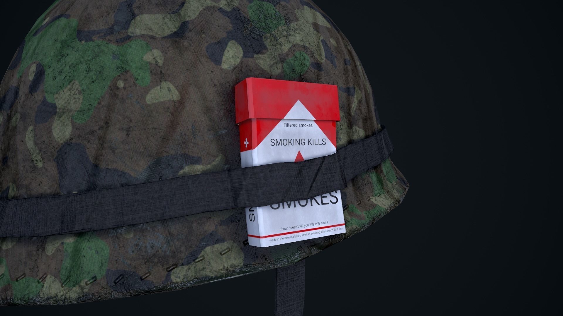 M1 Helmet Low-poly 3D model_3