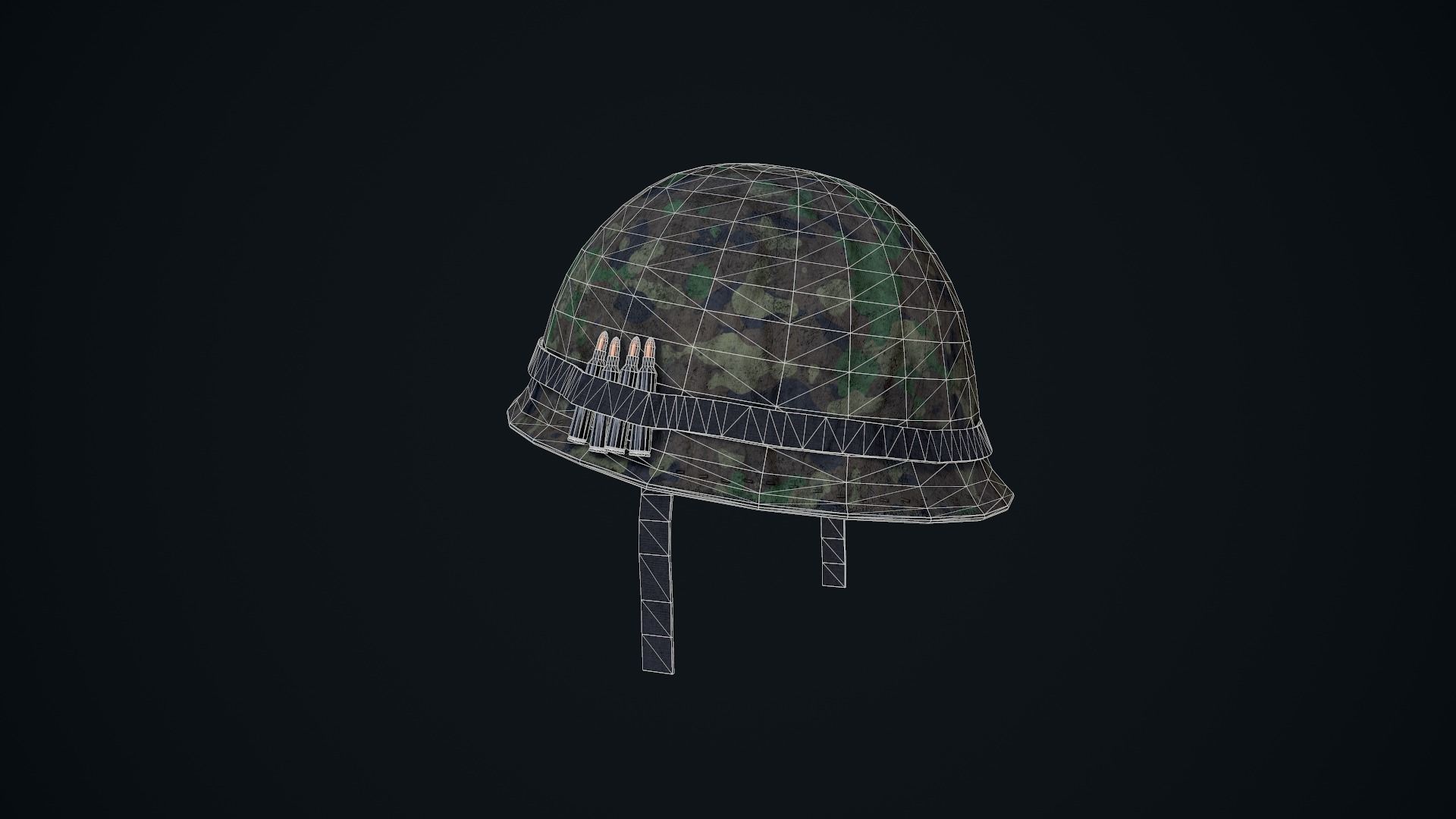 M1 Helmet Low-poly 3D model_16