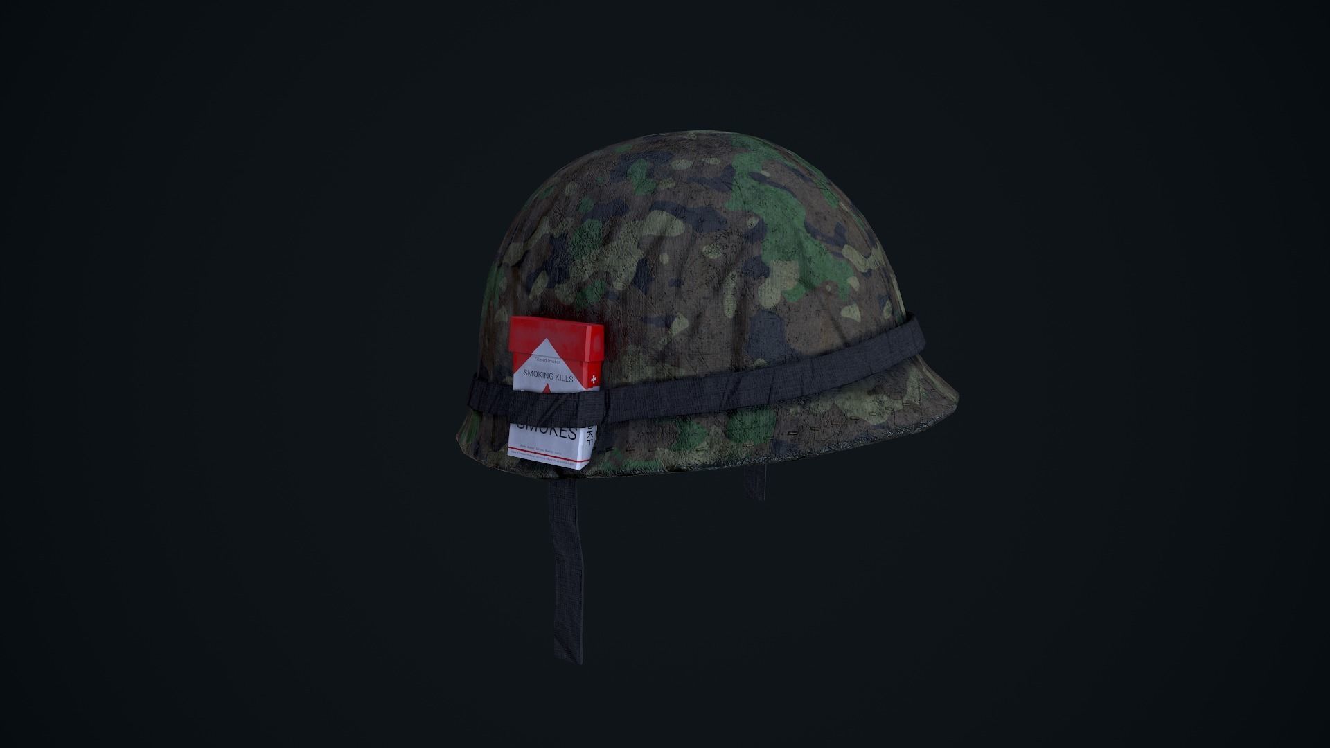 M1 Helmet Low-poly 3D model_9