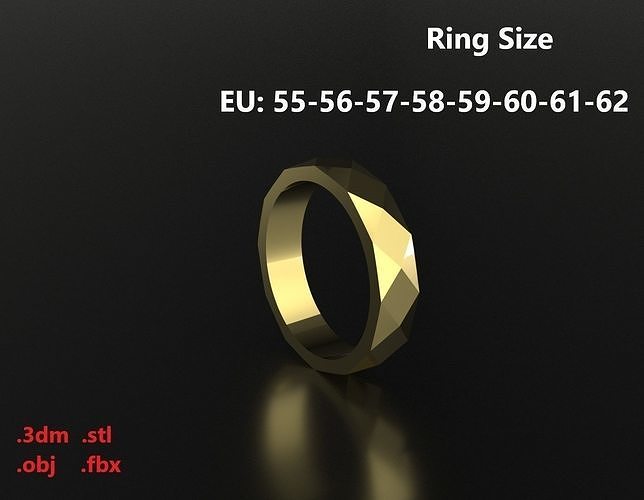 Model 49 Facet Ring EU  3D print model