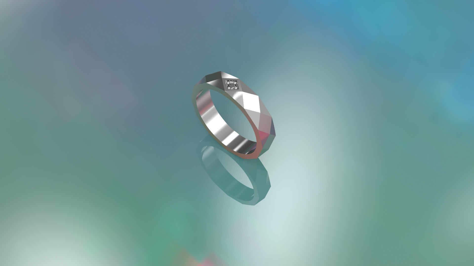 Model 51 Facet Diamond Ring EU 3D print model_1