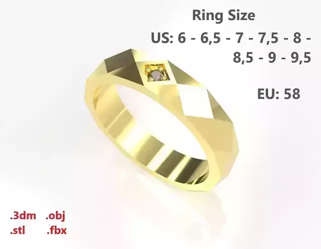 Model 52 Facet Diamond Ring US