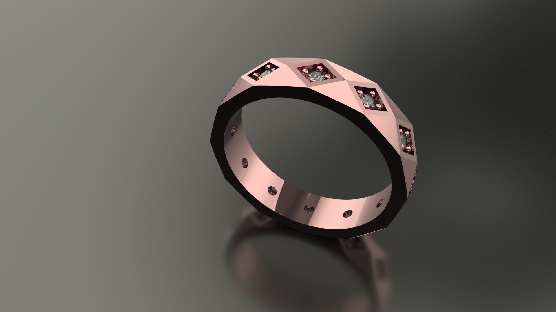 Model 53 Facet Diamond Ring 2 EU 3D print model_3