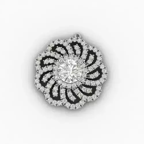 237720 diamond flower pendant