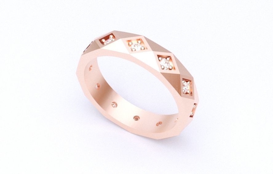 Model 54 Facet Diamond Ring 2 US 3D print model_1