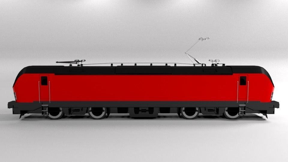 SIEMENS TRAIN LOWPOLY Low-poly 3D model_4