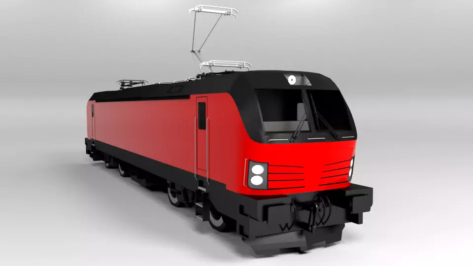 SIEMENS TRAIN LOWPOLY Low-poly 3D model_0