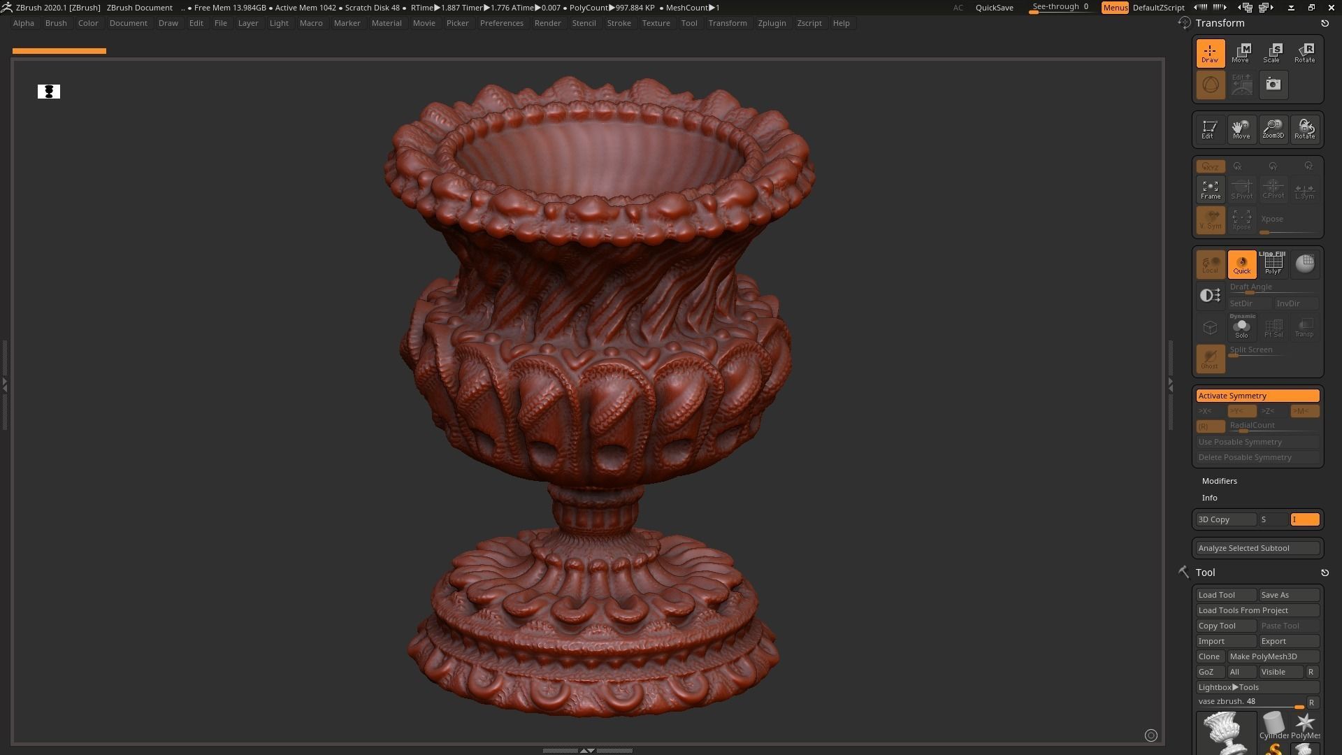 classic vase 3d print model 01 3D print model_3