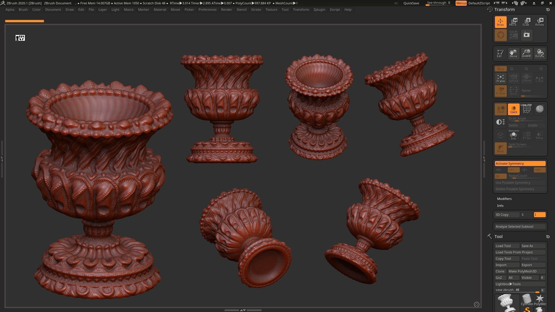 classic vase 3d print model 01 3D print model_2