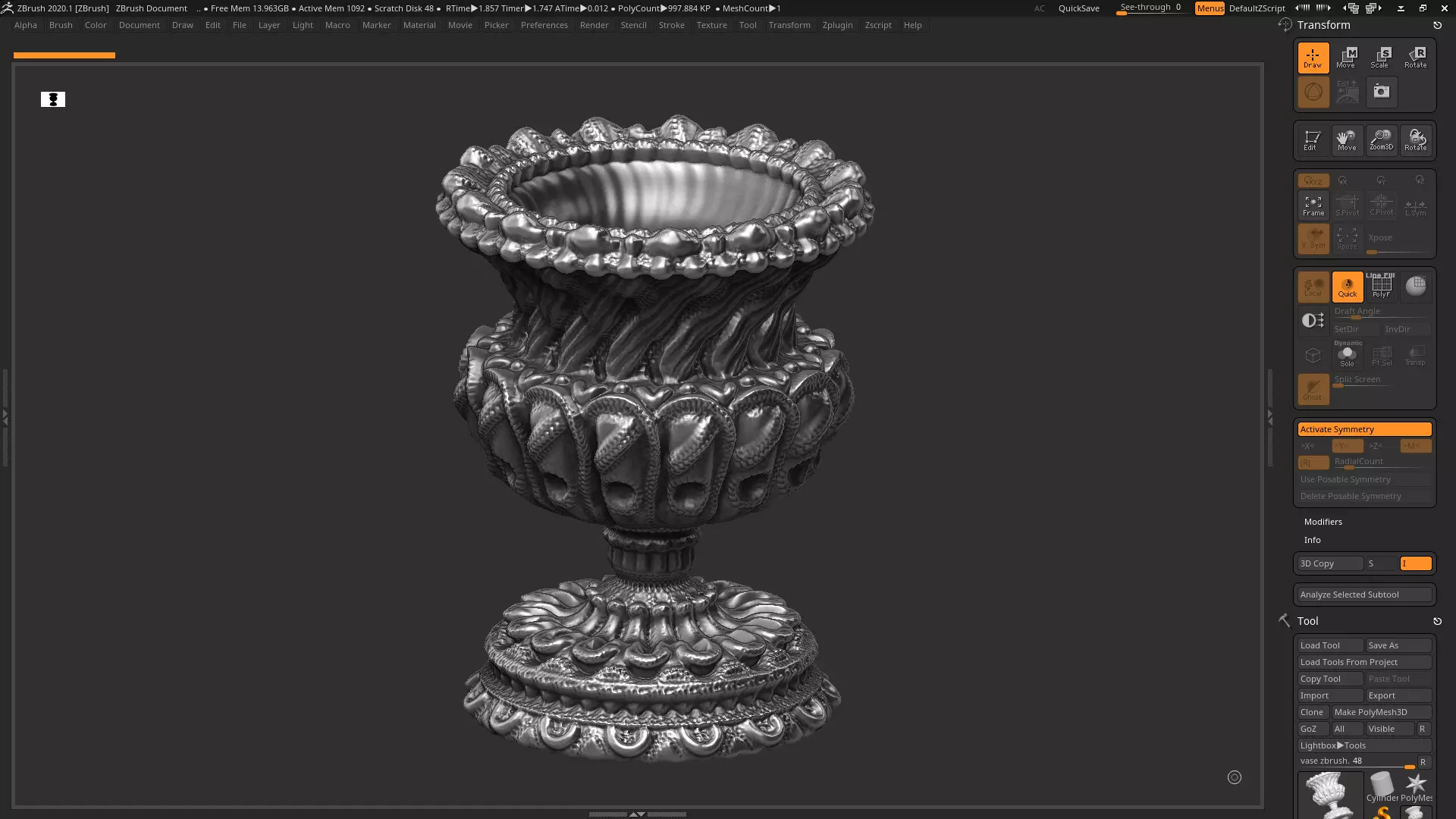 classic vase 3d print model 01 3D print model_0