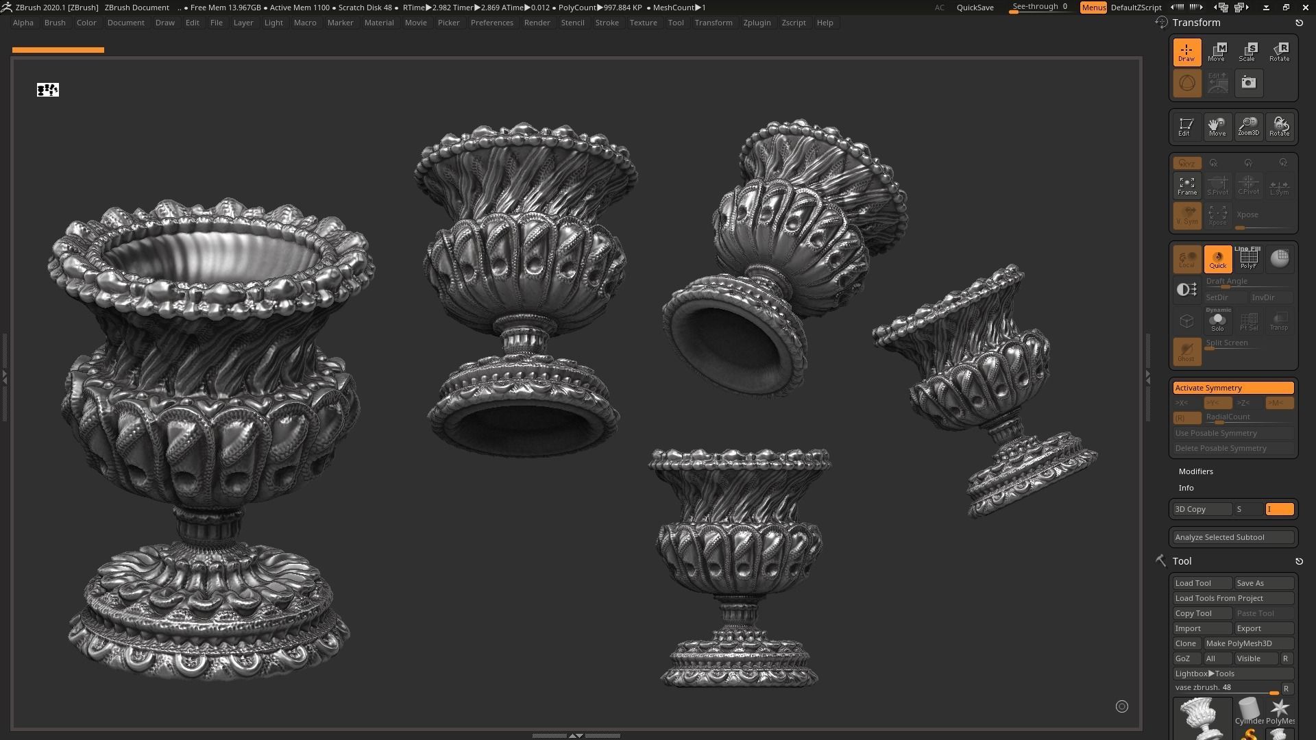 classic vase 3d print model 01 3D print model_1