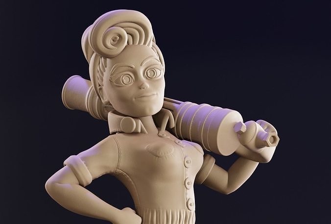 The Riveter woman holding baseball bat 3D print model
